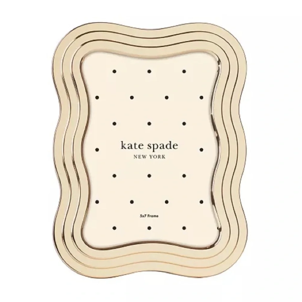 kate spade Wavy Gold Picture Frame 5”x7” photo